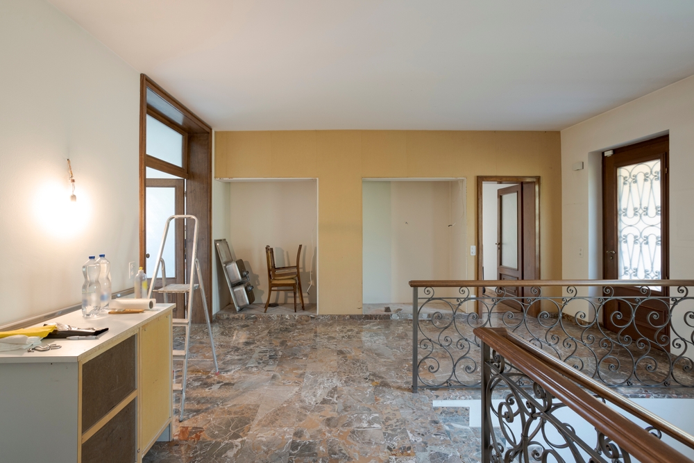 Front,View,Entrance,With,Light,Bulb,On.,Interior,Of,Empty